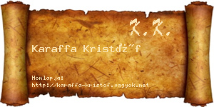 Karaffa Kristóf névjegykártya