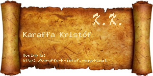 Karaffa Kristóf névjegykártya