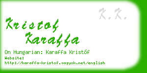 kristof karaffa business card